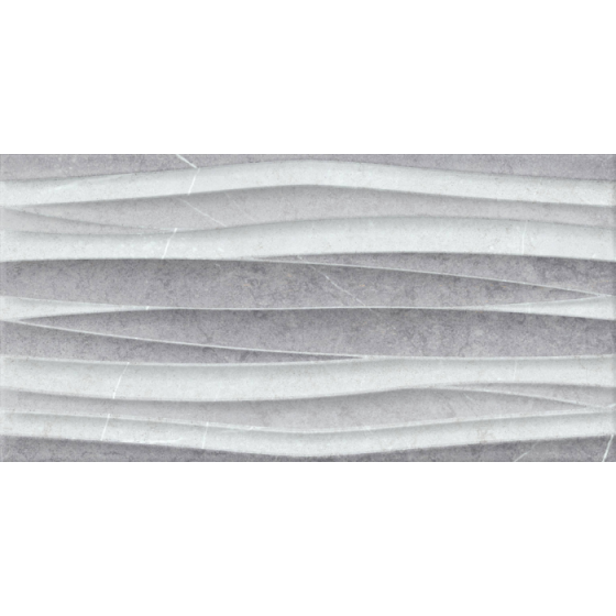 Ανάγλυφο γκρι πλακάκι τοίχου SABOYA OLAS GRIS 25x50 με όψη πέτρας